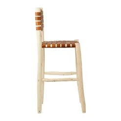 SEMA DESIGN Chaise De Bar En Cuir Brun Et Bois D'eucalyptus - Cuir 11 SEMA DESIGN Chaise De Bar En Cuir Brun Et Bois D'eucalyptus - Cuir -Sema Design Boutique 76487 DET04 WEB