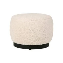 SEMA DESIGN Pouf D'intérieur En Tissu Bouclette Crème Et Noir - Cosine