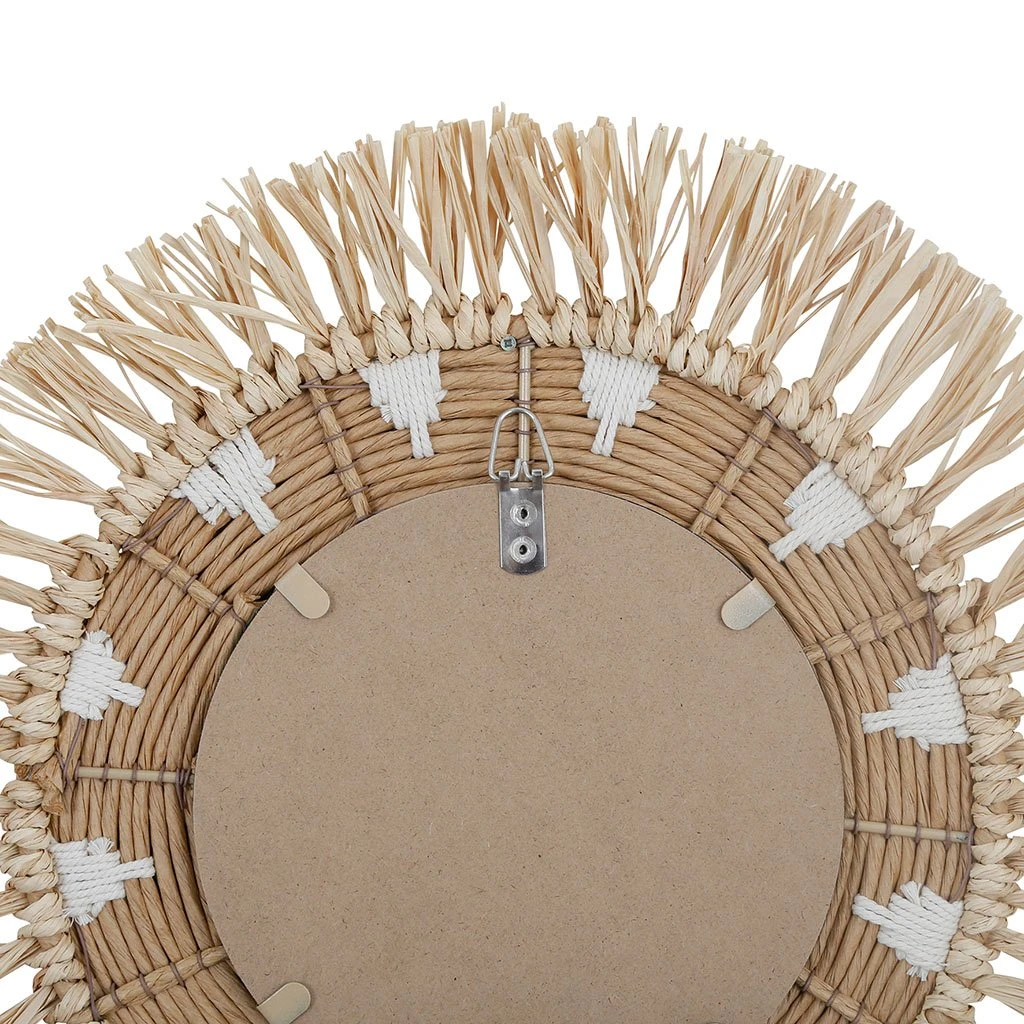 SEMA DESIGN Miroir Rond Naturel Et Blanc En Raphia D42cm - Terre Brulée 5 SEMA DESIGN Miroir Rond Naturel Et Blanc En Raphia D42cm - Terre Brulée – Image 3