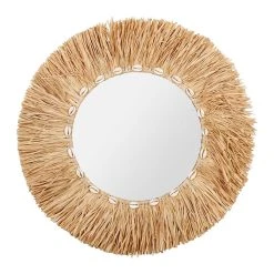 SEMA DESIGN Miroir Rond En Raphia Naturel D52cm - Cauri