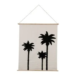 SEMA DESIGN Toile Tuftée Palmea Ecru Et Noir 100x120