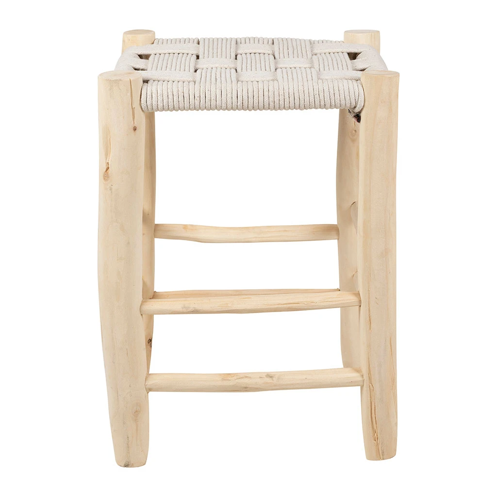 SEMA DESIGN Tabouret En Bois D'eucalyptus Et Coton Beige 3 SEMA DESIGN Tabouret En Bois D'eucalyptus Et Coton Beige