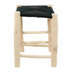 SEMA DESIGN Tabouret En Bois D'eucalyptus Et Nylon émeraude