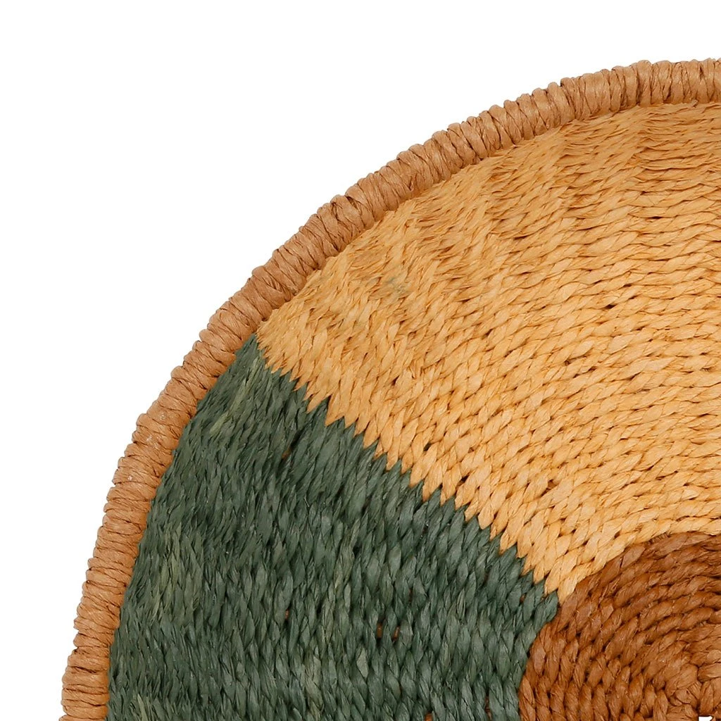 SEMA DESIGN Deco Murale Ronde Panier X3 Vert, Brun Et Corail En Corde - Sweet Leaves 6 SEMA DESIGN Deco Murale Ronde Panier X3 Vert, Brun Et Corail En Corde - Sweet Leaves – Image 4