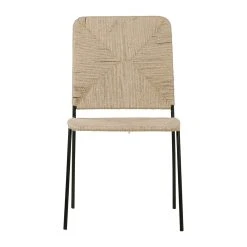 SEMA DESIGN Chaise Macramé Jute Naturel Et Fer Noir - Madeira