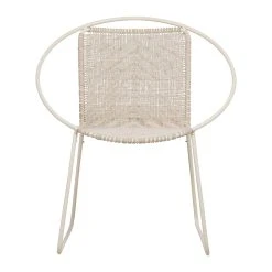 SEMA DESIGN Fauteuil Macramé Rond En Coton Ecru Et Fer -madeira