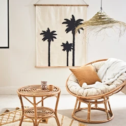 SEMA DESIGN Toile Tuftée Palmea Ecru Et Noir 100x120 7 SEMA DESIGN Toile Tuftée Palmea Ecru Et Noir 100x120 -Sema Design Boutique 8152d toile tuftee ecru avec motifs de palmiers noir