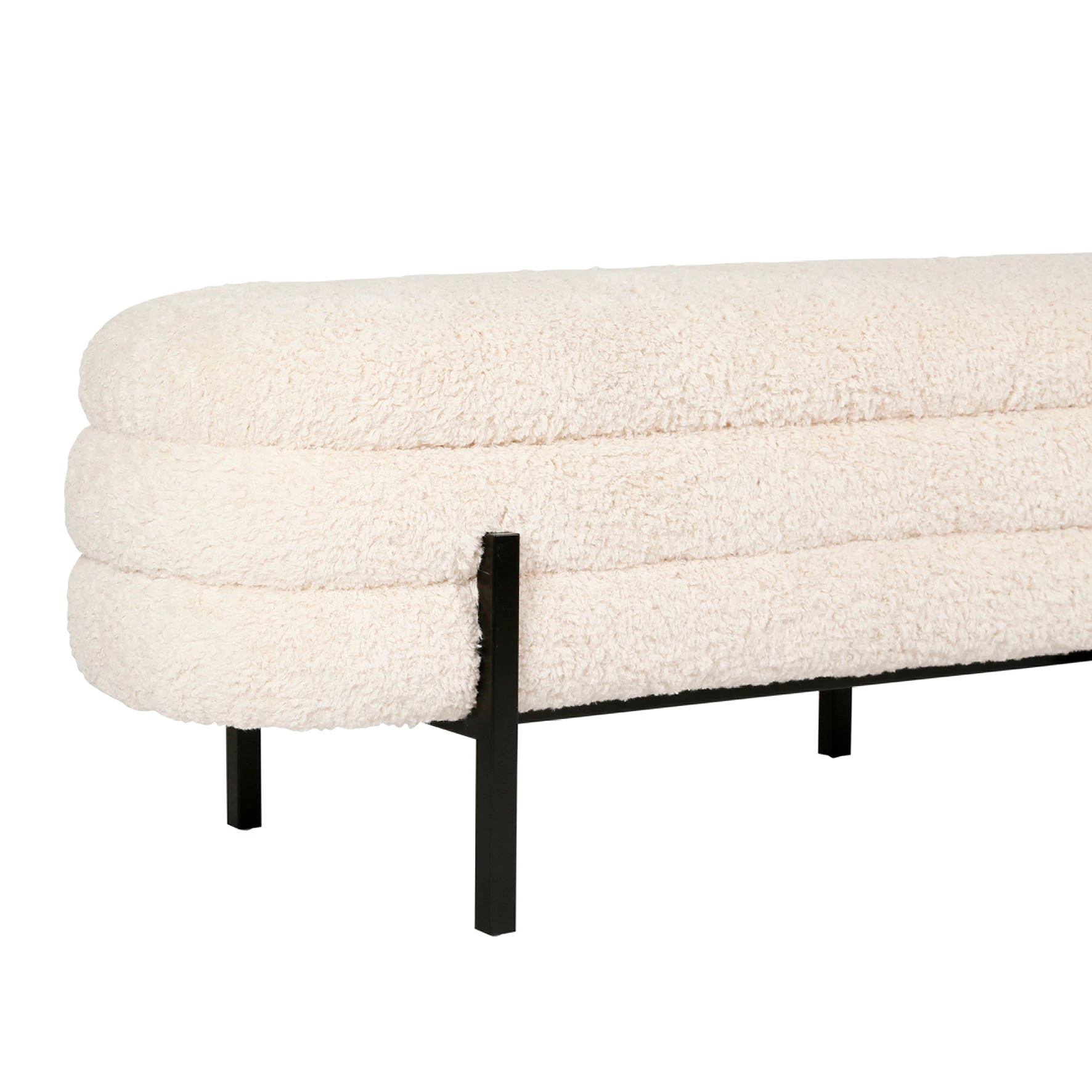 SEMA DESIGN Banc Coffre En Tissu Bouclette Crème Et Fer Noir - Cosine 7 SEMA DESIGN Banc Coffre En Tissu Bouclette Crème Et Fer Noir - Cosine – Image 5