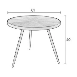 White Label Living Table Basse Rode En Noyer Plaqué Et Métal Doré D61cm - Denise -Sema Design Boutique a9a3d 1ae37716c3feaeca1c136432a4764106
