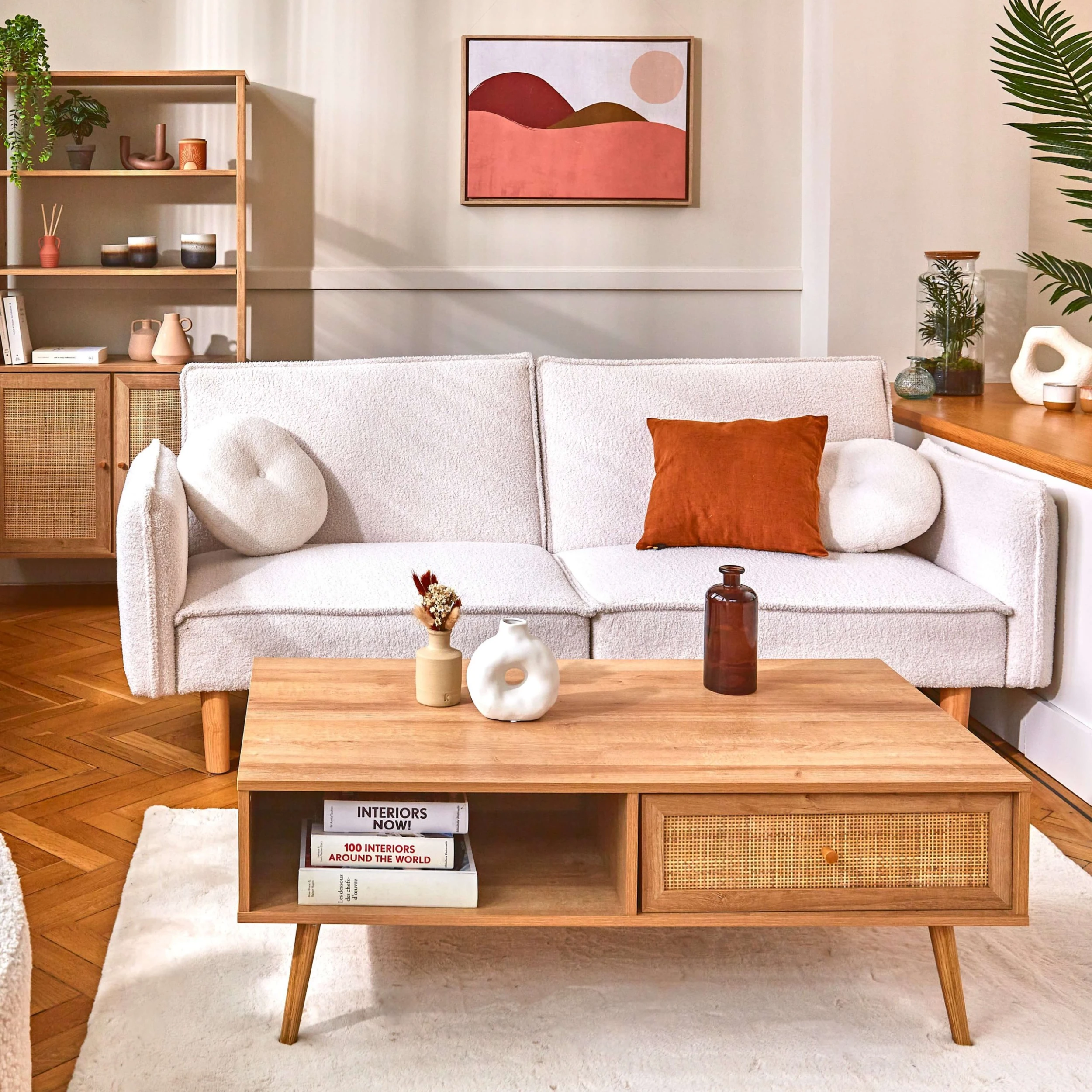 Home Déco Factory Table Basse Avec Tiroir En Bois Et Cannage L110cm - Baia 8 Home Déco Factory Table Basse Avec Tiroir En Bois Et Cannage L110cm - Baia – Image 6