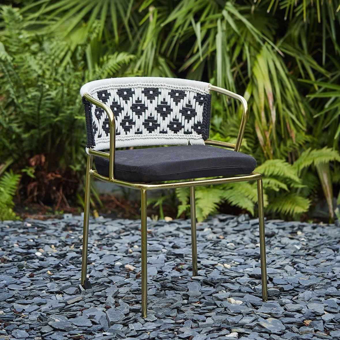 SEMA DESIGN Fauteuil En Fer Doré Et Assise Coton - Cobalt 8 SEMA DESIGN Fauteuil En Fer Doré Et Assise Coton - Cobalt – Image 6