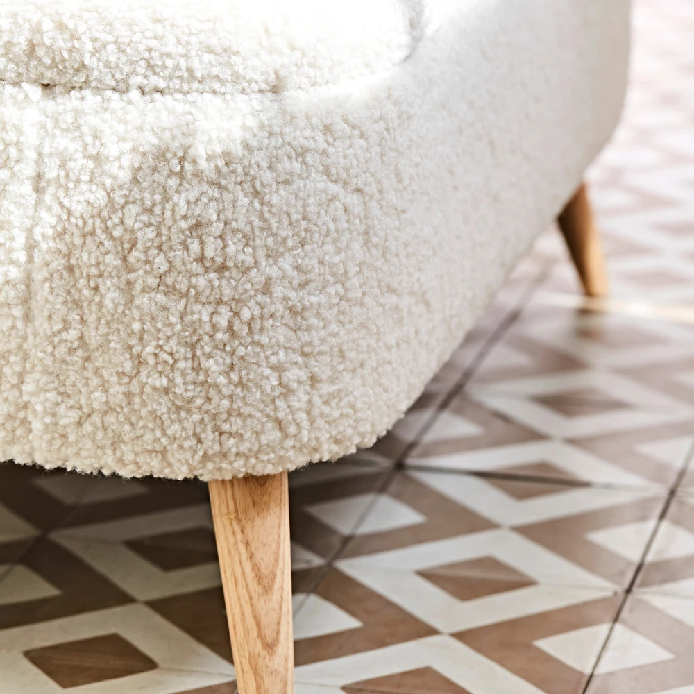 SEMA DESIGN Banc Coffre Bouclette Blanc Crème - Elément 7 SEMA DESIGN Banc Coffre Bouclette Blanc Crème - Elément – Image 5