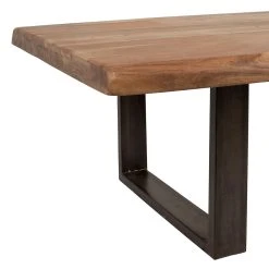 Côté Table Table Basse En Acacia Massif Et Pieds En Fer Noir 130x70cm - Factory -Sema Design Boutique d6207 36494 det03 web