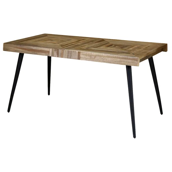 Zago Table à Manger En Teck Recyclé Et Métal 150x75cm - Wally 4 Zago Table à Manger En Teck Recyclé Et Métal 150x75cm - Wally – Image 2