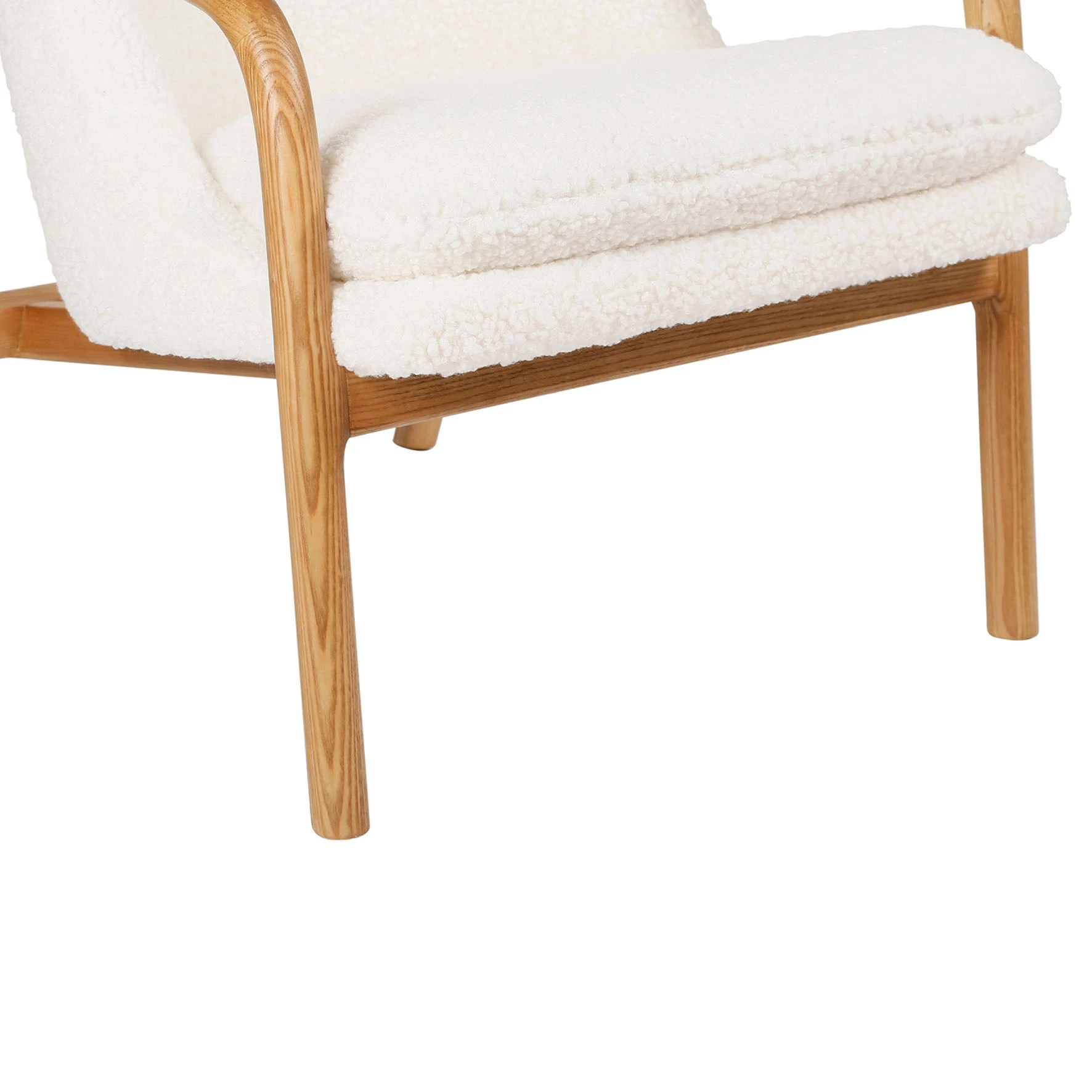 SEMA DESIGN Fauteuil En Tissu Bouclette Crème Et Pieds En Frêne - Element 7 SEMA DESIGN Fauteuil En Tissu Bouclette Crème Et Pieds En Frêne - Element – Image 5