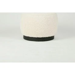 SEMA DESIGN Pouf D'intérieur En Tissu Bouclette Crème Et Noir - Cosine -Sema Design Boutique e71a6 76521 det01 hdb