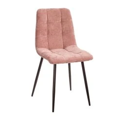 Ixia Chaise Salle à Manger En Tissu Rose - Mony